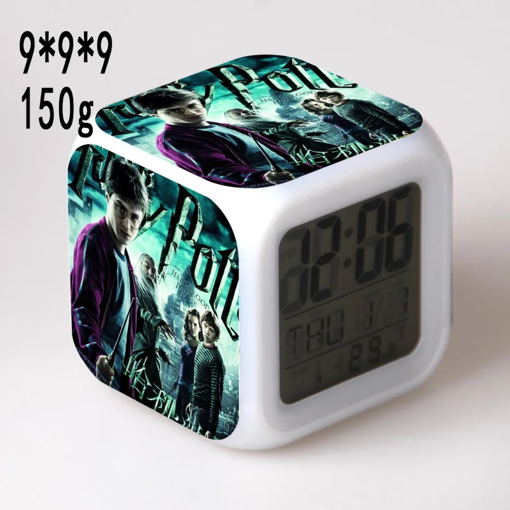 

Movie Figures Harries Potter Digital Alarm Clock LED 7 Color Flash Changing Touch Light Funny Toys for Children