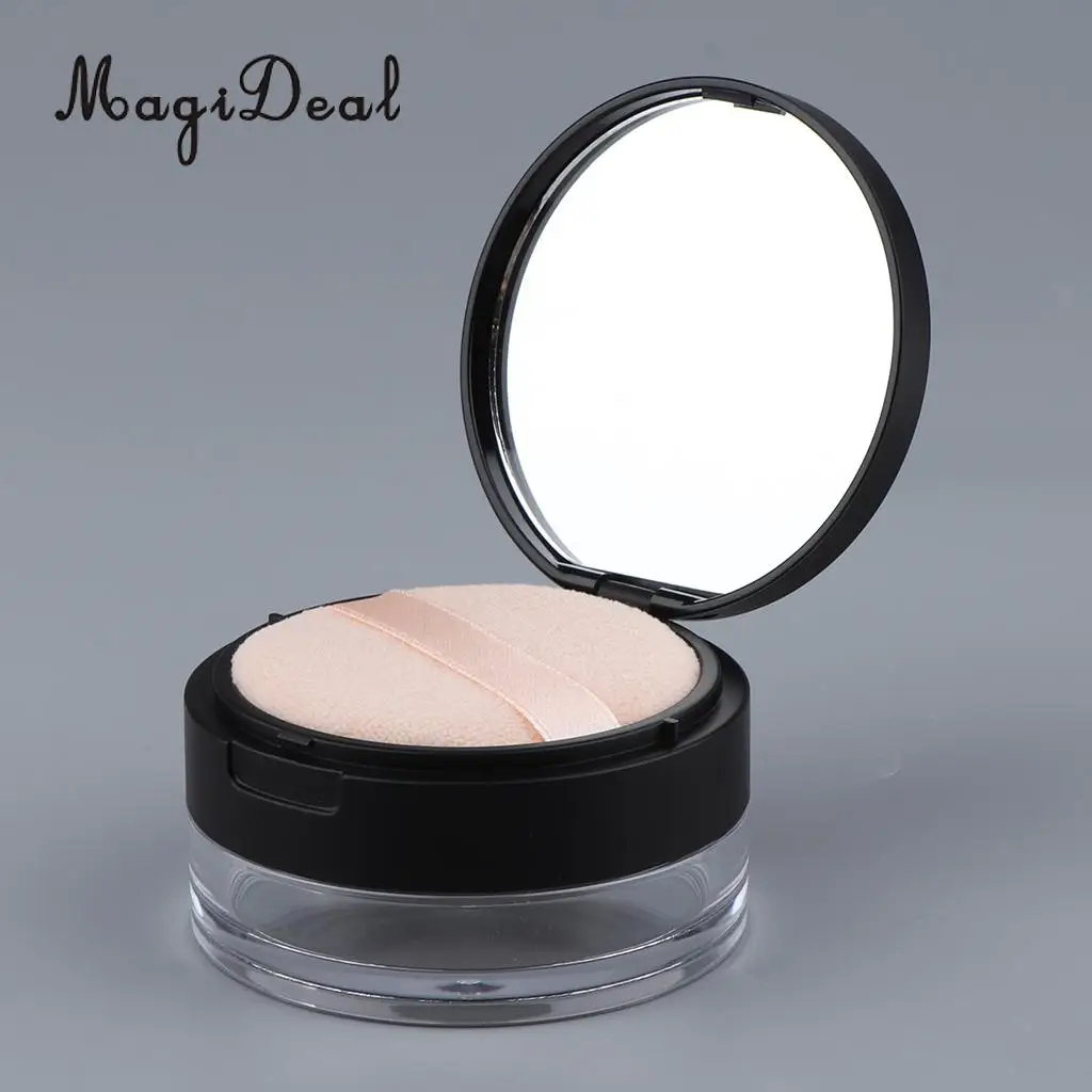 Kesoto 20g Empty Loose Powder Case Facial Blusher Container Jars with Puff Blender