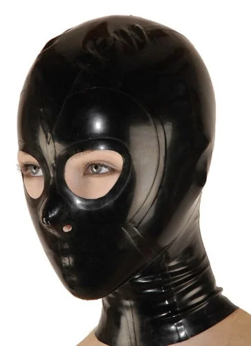 

Latex Rubber Unisex Black Headgear Masque Hood Fashion Mask Size circumference