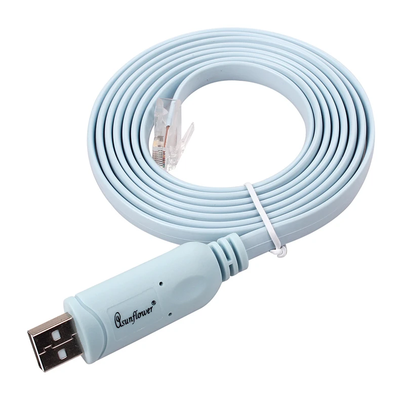 

1.8M Cisco Console Cable USB Extension RJ45 RJ 45 FTDI USB FT232R chip + RS232 Level Shifter For Windows Servers 2008 2003 Linux