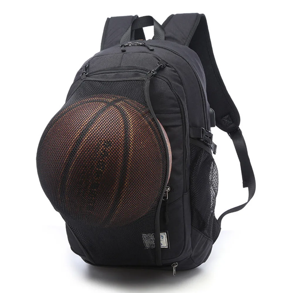 

Gym Bags Sport Bags Backpack Men Basketball With USB Cable Outdoor Fitness School Bag For Teenager Boys Soccer Ball Pack Gym Bag