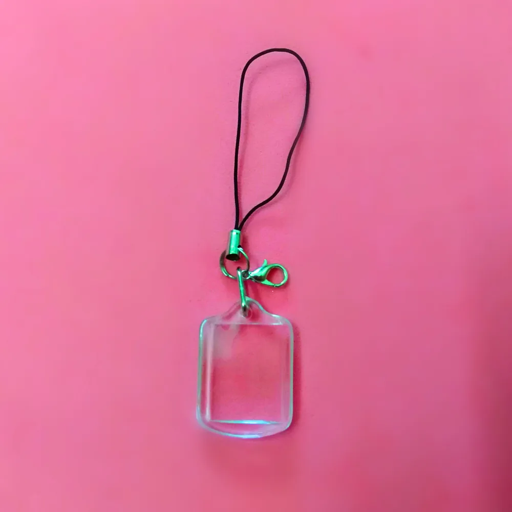 

1 Pcs Lobster clasp rope Heart Rectangular Shaped Transparent Blank Insert Photo Picture Frame Key Ring Split keychain