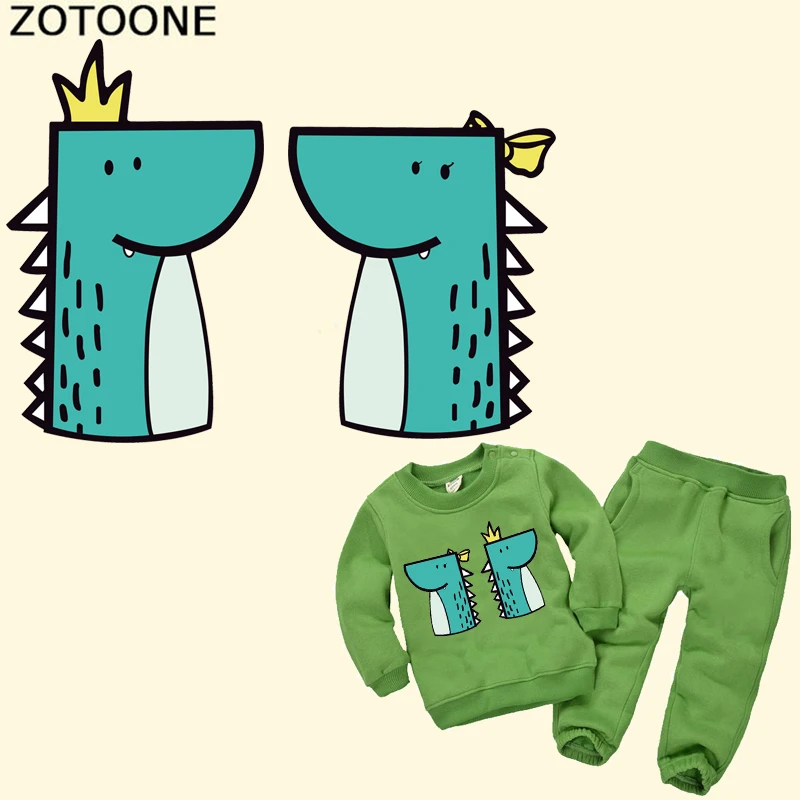 

ZOTOONE Cartoon Dinosaur Iron on Transfers Animal Patches for Kids Clothes DIY Heat Press Stickers Print for T-shirt Applique