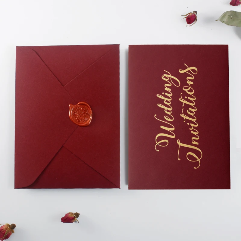 Burgundy Wedding Invitations Envelope
