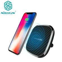10 Вт Qi автомобильное беспроводное зарядное устройство быстрой зарядки Nillkin 2 в 1 магнитное автомобильное крепление держатель для телефона для iPhone X/8/8 Plus для samsung S9/S9