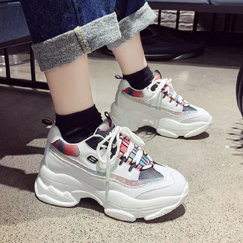 

2019 new cross straps old shoes thick bottom super fire smoked shoes white shoes