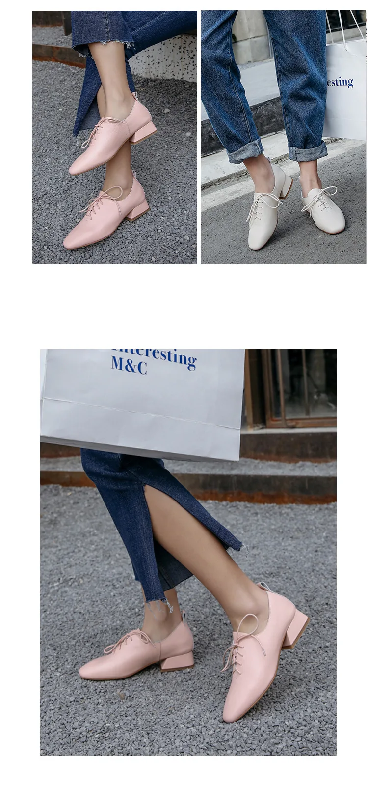 spring and autumn new leather women's shoes British style rough with small leather shoes wild casual shoes