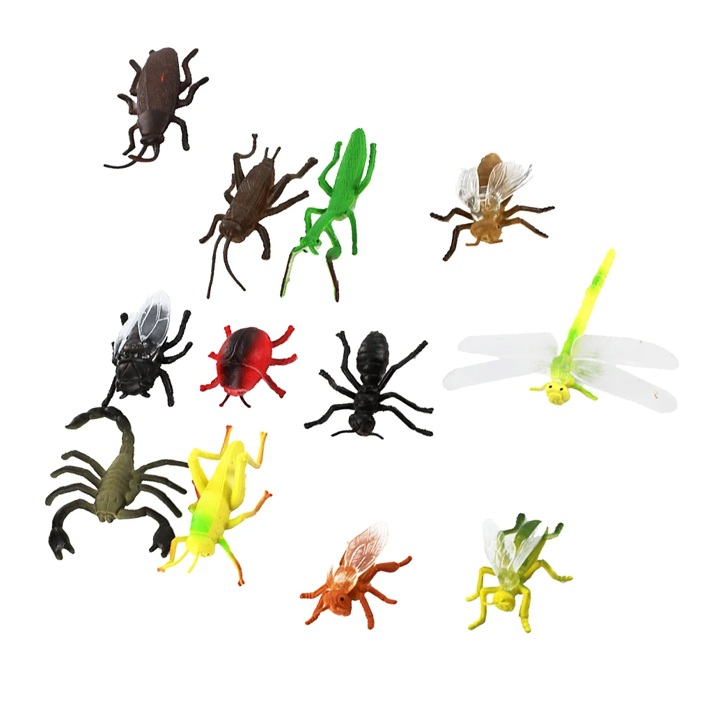 12 Assorted Plastic Insect Flying Bugs Animal PARTY BAG FILLER KIDS GIFT Toy