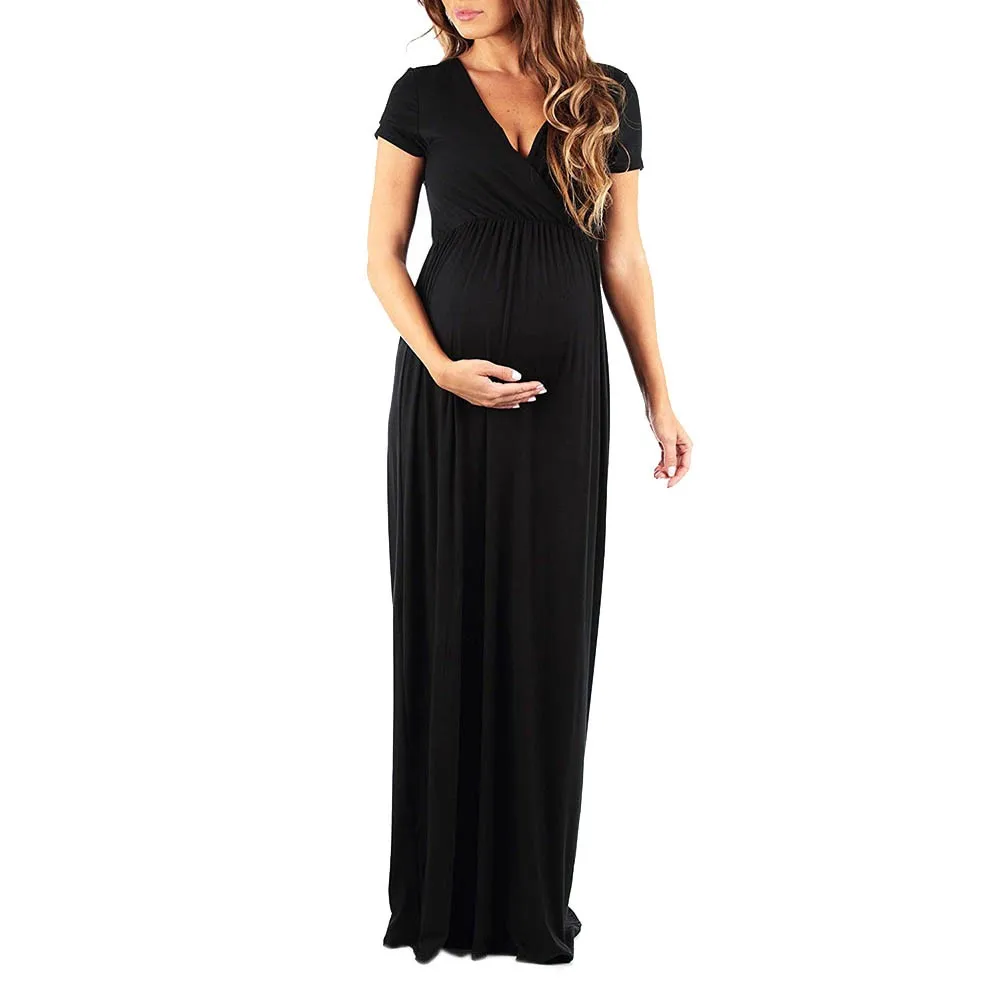 

Summer Pregnant Womens Nursing Pregnancy Dress Solid Maternity beautiful Dress fashion plus size maternity clothing new