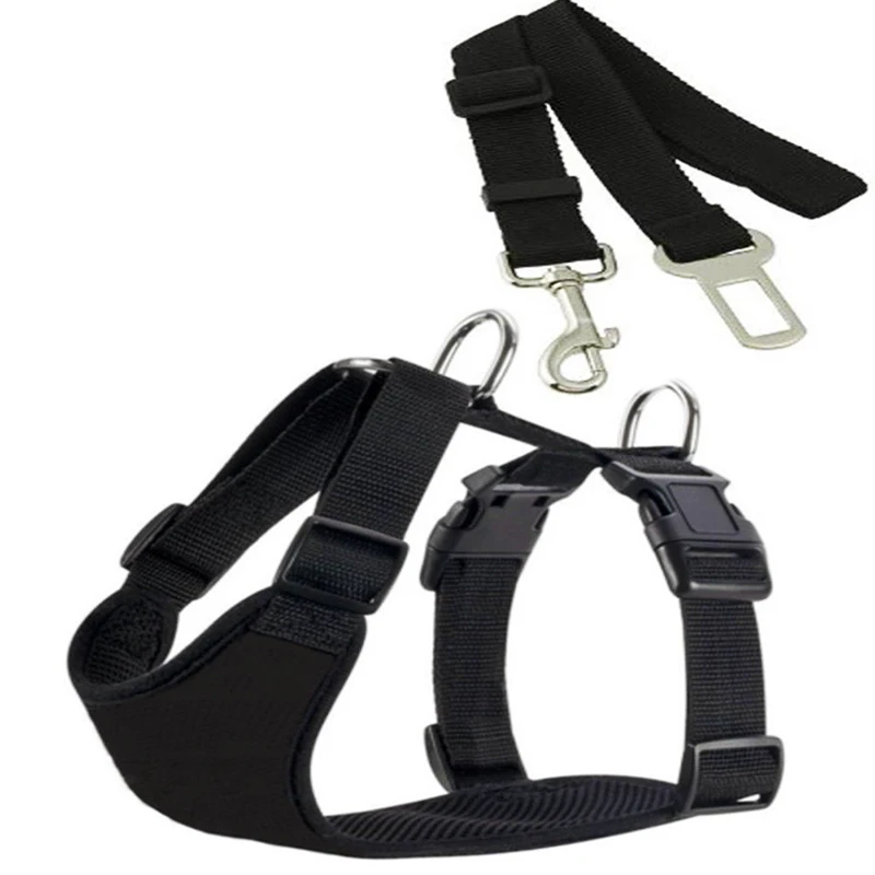 Nylon Dog Car Seat Belt Mesh Pet Dogs Safety Car Harness Soft Padded Vest Vehicle Seatbelt Lead