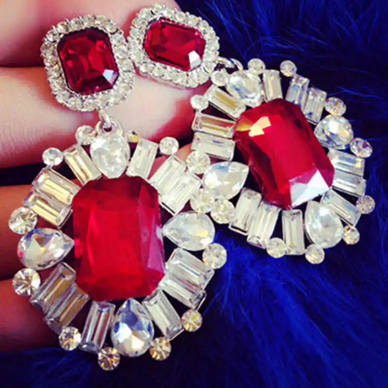 HOT HOT HOT Women's fashion earrings New arrival brand sweet metal with gems DROP crystal earring for women girls (3)