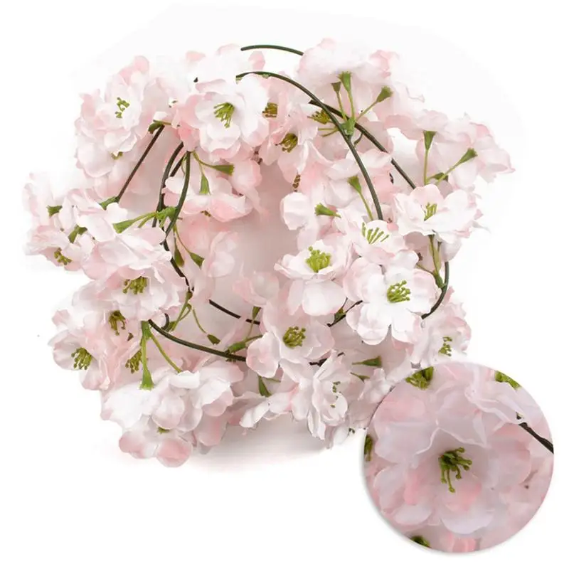 180cm Sakura Cherry Rattan Wedding Arch Decoration Vine Artificial Silk Flowers For Wedding Party Home Decoration VWF5233 180cm Sakura Cherry Rattan Wedding Arch Decoration Vine Artificial Silk Flowers For Wedding Party Home Decoration VWF5233