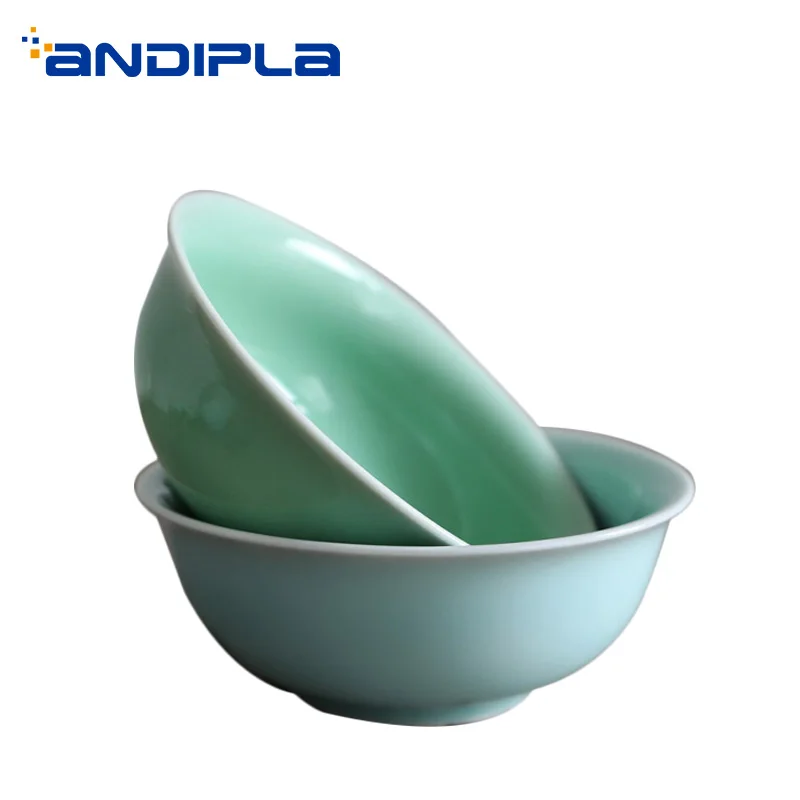Online Cuenco de arroz Longquan Celadon, cuenco de Ramen, contenedor para postres, vajilla de cerámica, vajilla, accesorios de cocina, artesanías de decoración