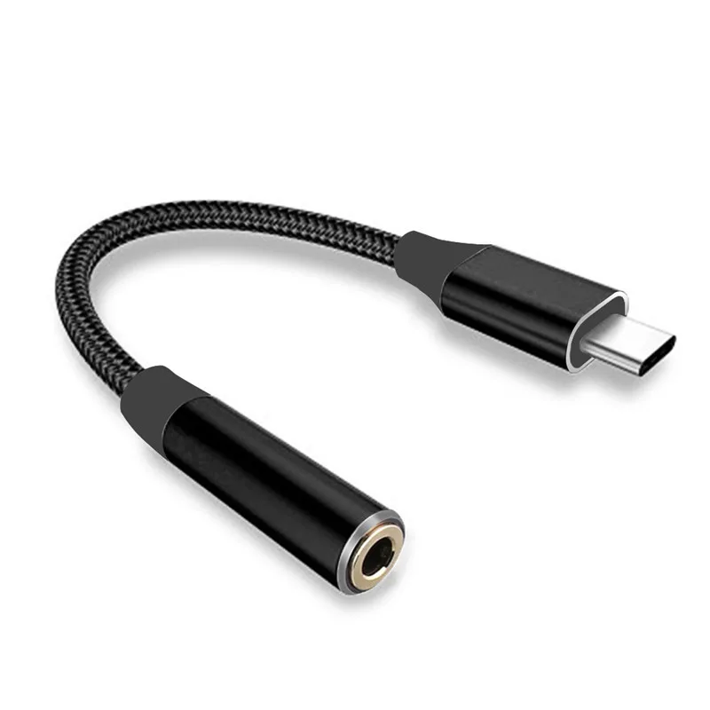 2pcs/lot Type C to 3.5mm Headphone Jack Audio Cable Type-C Adapter USB 3.1 USB-C to 3.5 AUX Earphone Play Music Calling(L1109