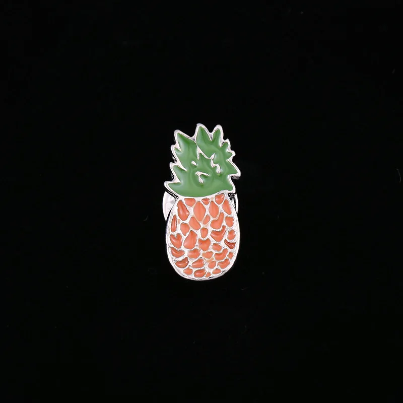 pineapple 5 Арбуз клубника оранжевый банан ананас черешня авокадо металлические эмалированные булавки значок мультфильм фрукты модные броши для женщин - Окраска металла: pineapple 5