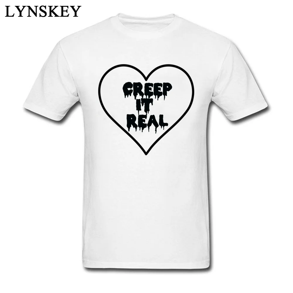 Лидер продаж забавная футболка с надписью Creep It Real Heart мужские топы из 100% хлопка