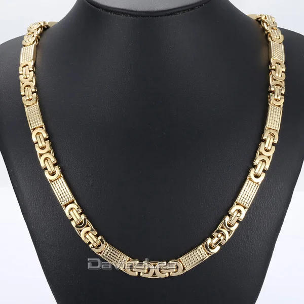 Fashion Gift 8mm Mens Chain Boys Necklace Gold Tone Flat Byzantine Link Stainless Steel Necklace Bracelet 18 36inch Dlkn275 Bracelet Stack Bracelet Chinesebracelet Element Aliexpress