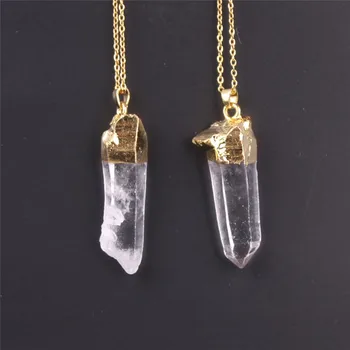 

12 pcs Wholesale Women Fine Jewelry Natural White Quartz Druzy Healthy Energy Necklaces Pendants Natural Stone Pendant Jewelry