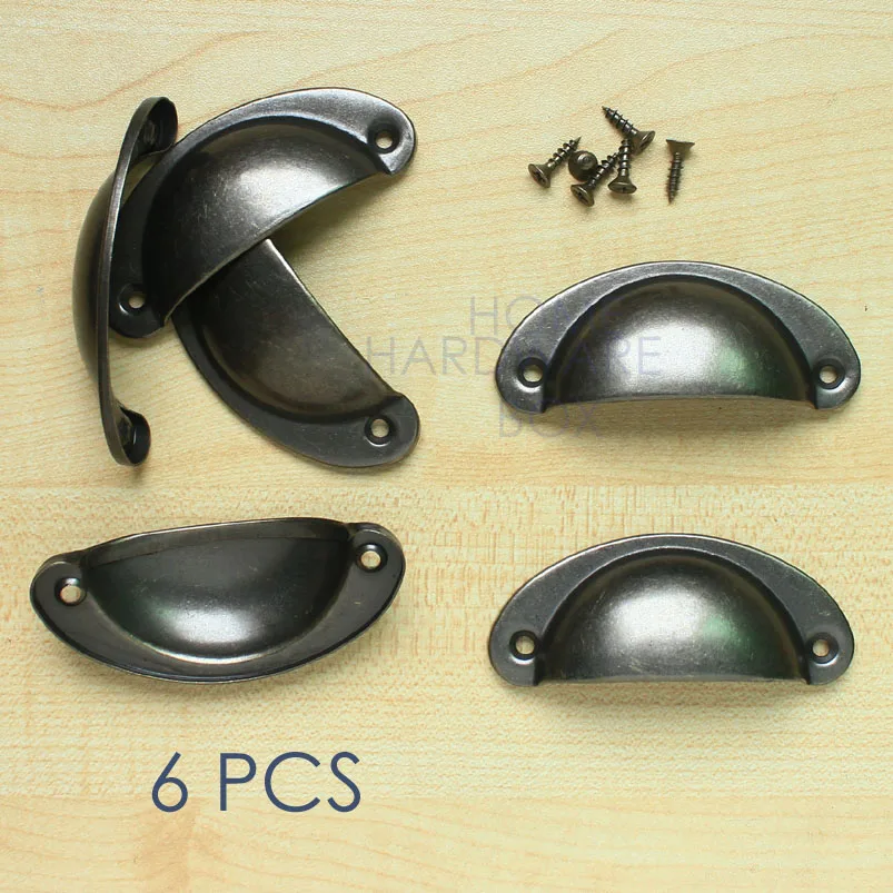 antique kitchen drawer cup pull metal handle antique bronze pewter pack