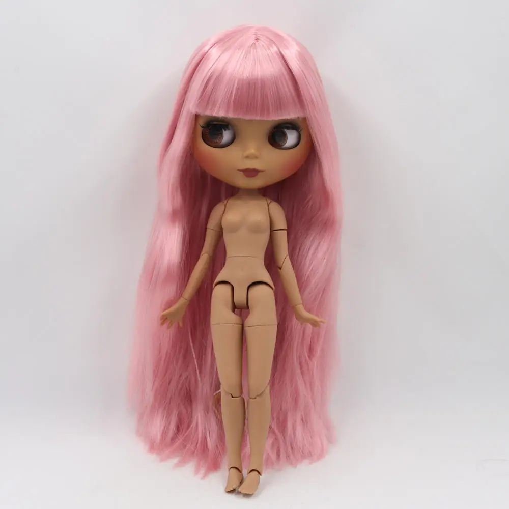 ICY Fortune Days factory blyth кукла темная кожа суставное тело новое матовое лицо мягкие розовые прямые волосы DIY sd Подарочная игрушка - Цвет: Белый
