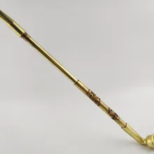 Изысканный китайский старый стиль латунный инструмент для курения дракон феникс зверь табачная трубка