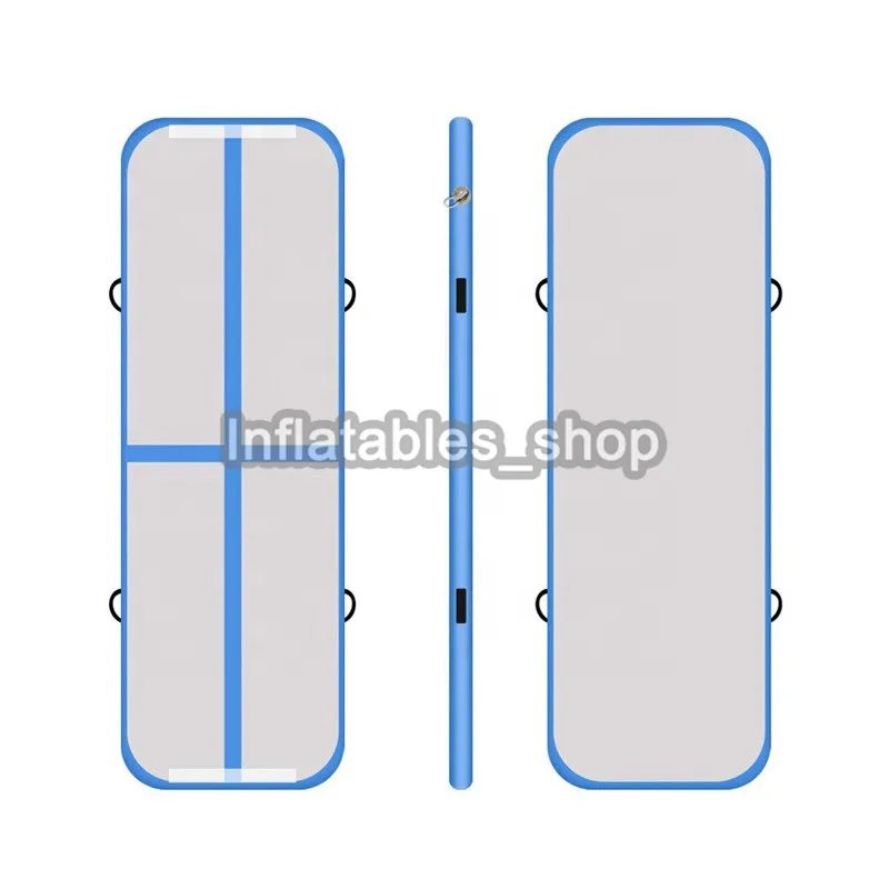 Надувные гимнастические воздушные дорожки Tumbling Йога надувной батут трек для домашнего использования гимнастические упражнения тхэквондо Чирлидинг 1 м* 0,6 м - Цвет: blue cross line