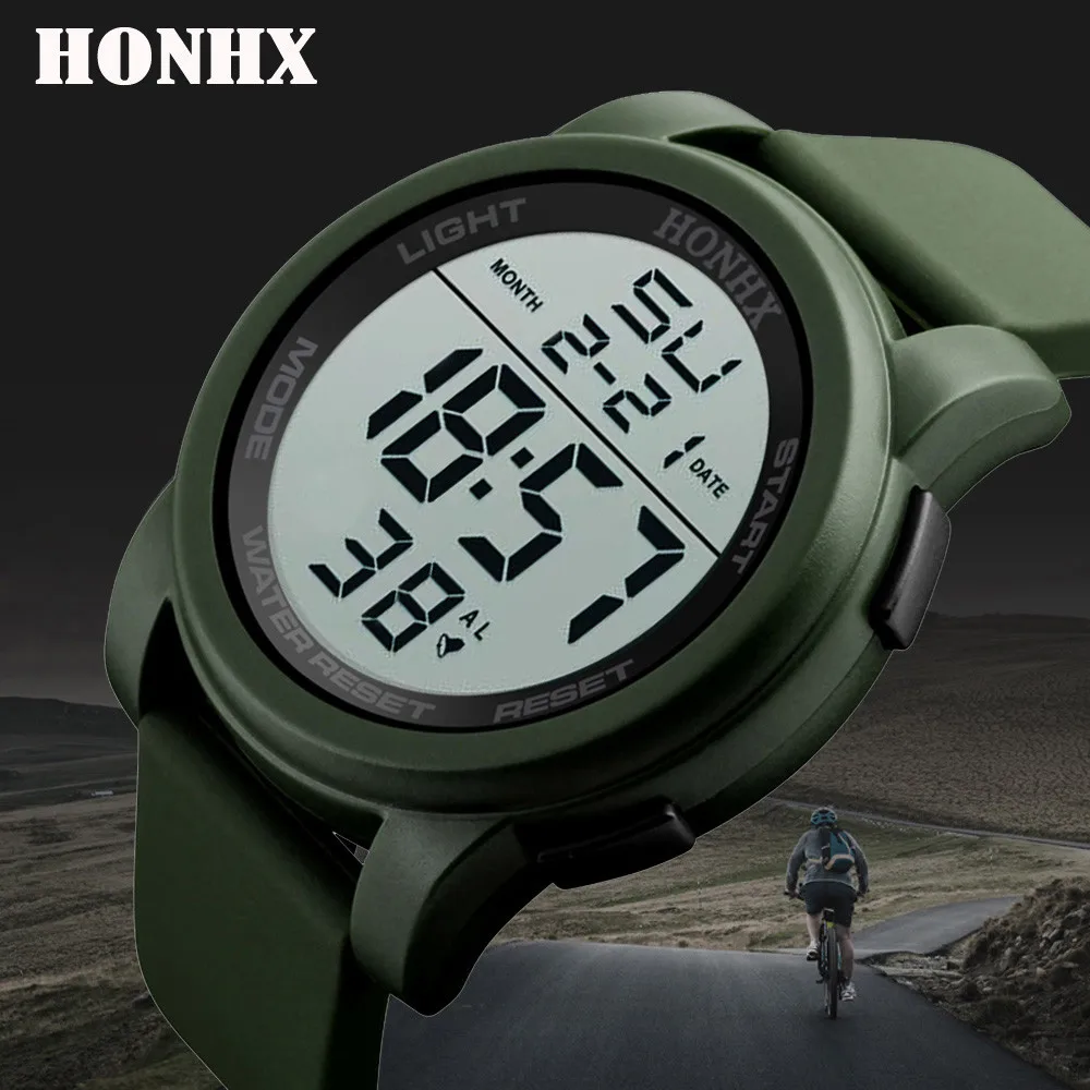HONHX Модные Роскошные мужские часы с пряжкой, аналоговые, цифровые, военный, спортивный, светодиодный, водонепроницаемые, мужские часы, наручные часы, reloj inteligente mujer