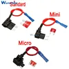 Porte-fusible de voiture avec support, adaptateur de robinet de circuit supplémentaire de 12V, Micro Mini adaptateur de robinet Standard de lame d'atm APM, fusible automatique avec lame de 10A ► Photo 2/6