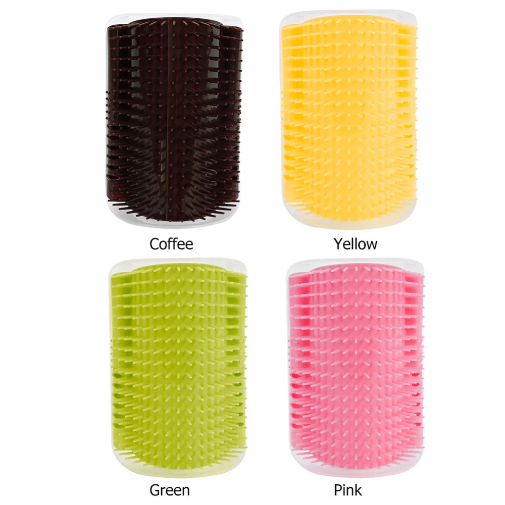 

Cats Brush Corner Cat Massage Auto Groomer Tickling Comb Brush Catnip Scrub for Cat Kitten Grooming Comb Pet Cat Products