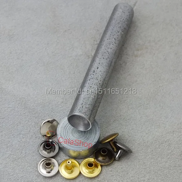 

1 sets / Lot 12mm 1/2" Double Round Cap Rivet Stud Leather With Tool Nickel Gunblack BronzeF62