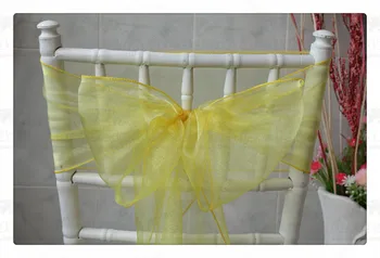 

25PCS 60 Color-2/3 18x275CM Organza Chair Sashes Bow Cover Chair Cover For Weddings Events &Party Banquet Christmas Decoration