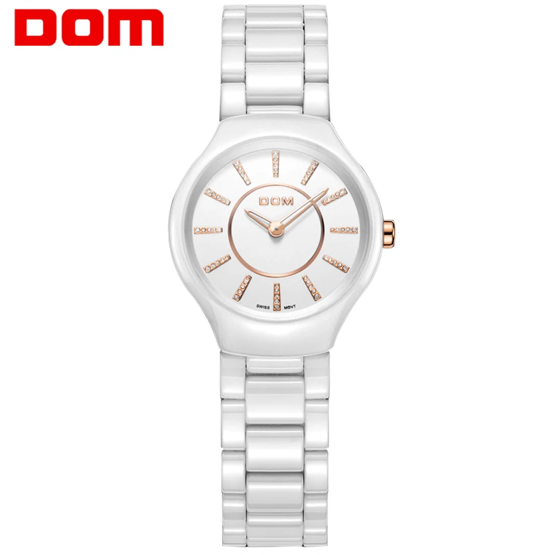 

Watch Women DOM brand luxury Casual quartz ceramic watches Lady relojes mujer women wristwatches Girl Dress clock T-520