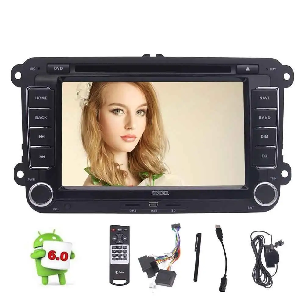 cheap Android6.0 Car DVD Player Autoradio In Dash Double 2din GPS Navigation 7 #039; #039; Stereo Quad core Car Radio Wifi OBD2 Bluetooth Canbus