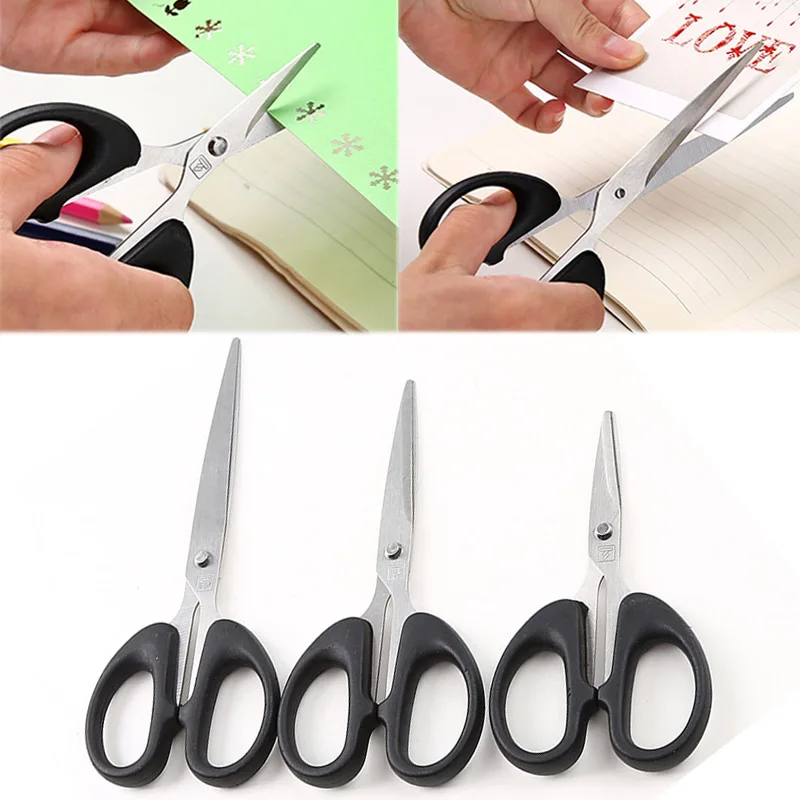 

Cutting Paper or Cloth Stainless steel scissors Black DIY supplies Three Sizes Simple and generous 1Pcs Multifunction household