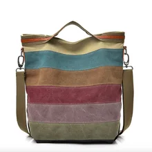 Nouveauté Kvky grand médaillon Patchwork couleur sacs à main toile sac couture épaule Portable diagonale paquet pour les femmes 