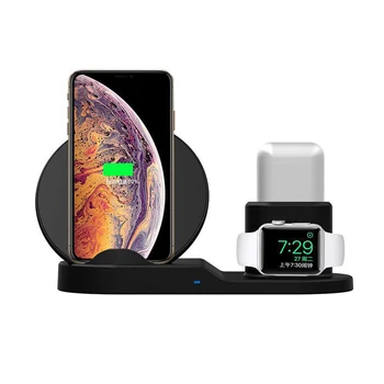 

3 in 1 Fast Wireless Charger For IPhone 8 Plus X XS Max XR Wireless Charging Dock Station QI wireless charger For Apple AirPods