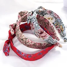 1 шт. повязка на голову для девочки, простая маленькая Цветочная повязка на голову с кроличьими ушками, маленькая свежая Милая повязка на голову с бантом для девочки G0407