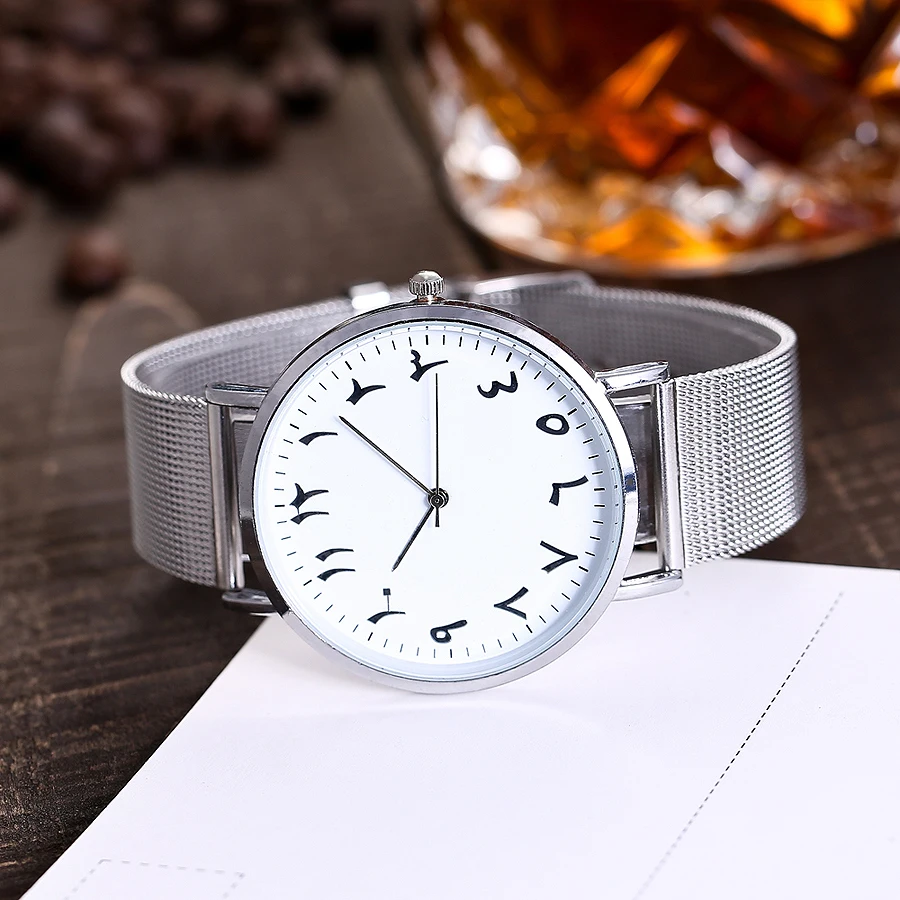 CCQ Брендовые Часы из нержавеющей стали с серебряной сеткой, уникальные часы с арабскими цифрами, повседневные женские и мужские кварцевые наручные часы, Relogio Feminino
