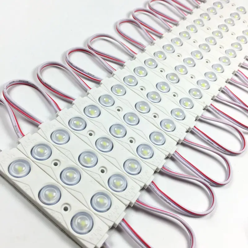 

1000pcs/lot Pure white 2835 3LED injection led module 12V with lens Waterproof IP67 1.8w LED Modules Lighting for Shop banner