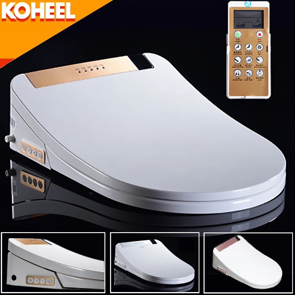 

KOHEEL Intelligent Toilet Seat Washlet Elongated Electric Bidet Cover Smart Bidet Heating Sits Led Light Wc LCD 3 Color