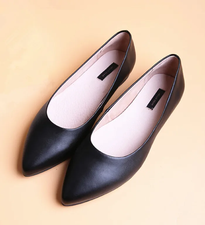 Genuine Leather Flats Womens Shoes Ladies Sheepskin Women Flats Suede Shoes Woman Pointed Toe Ballet Flats