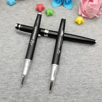 

Nice personalzied business promotional pens 50g/pc heavy rollerball pen custom free with any logo brand/email/phone