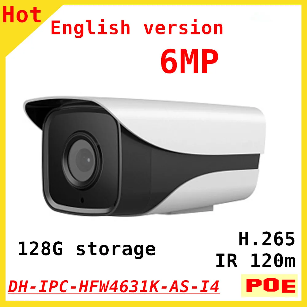 Dahua 6MP 3072*2048 ip-камера DH-IPC-HFW4631K-AS-I4 пуля ИК 100 м Водонепроницаемый открытый full hd Поддержка POE аудио MICR и sd карты