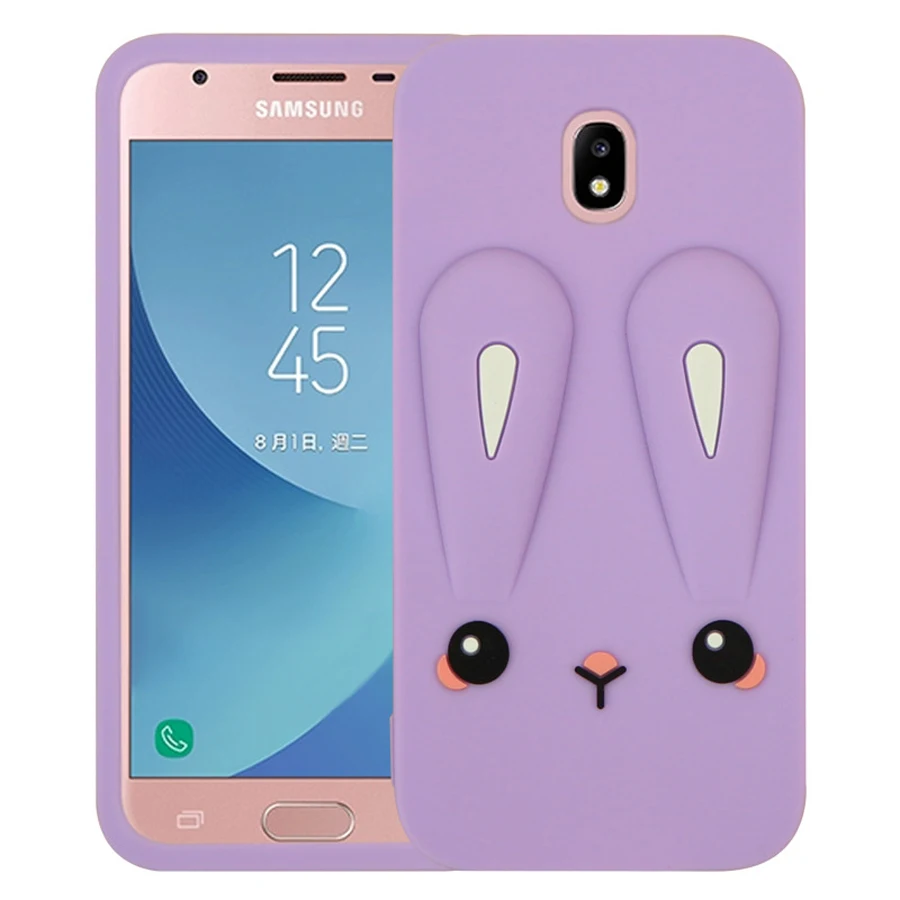 

For Samsung Galaxy j7 j5 pro 2017 j7 j2 Core 2018 j7 duo Case cover cute 3d cartoon rabbit with strap soft Silicone phone bag