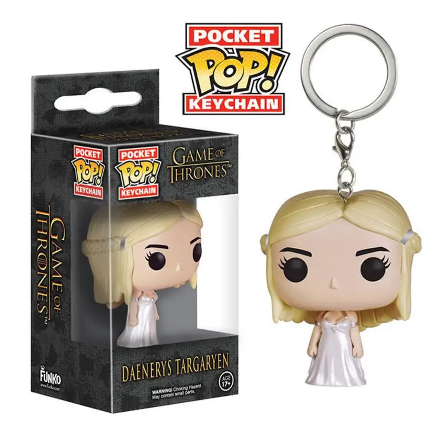 Daenerys Targaryen Funko Pop карманная Игра престолов брелок Джон Сноу Дейенерис Таргариен ночной король призрак дрогон фигурка игрушки - Цвет: Daenerys Targaryen