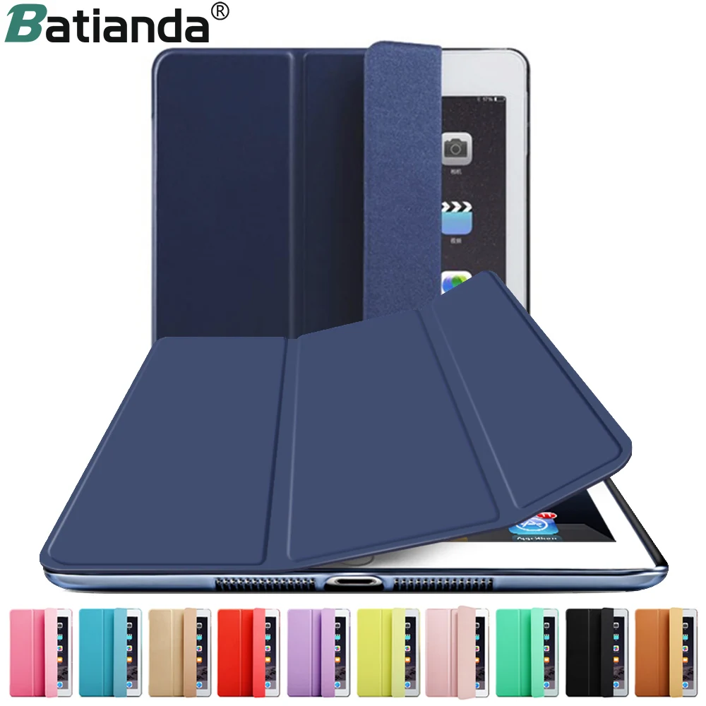 

New Color Navy Matte Back Cover Microfiber PU Leather Case For iPad 9.7 INCH 2017 2018 Stand Waking/Sleeping Function