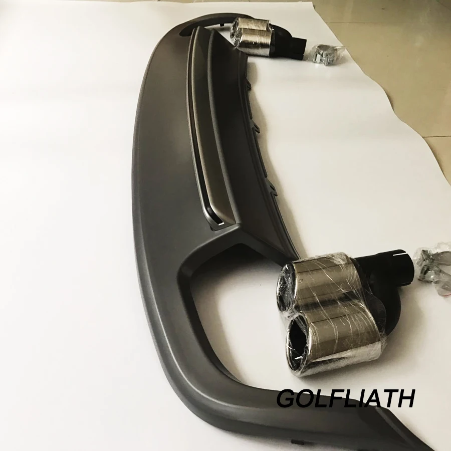 GOLFLIATH S5 стиль PP+ Нержавеющая Задняя губка бампер диффузор комплект конец трубы глушитель наконечник Подходит для Audi A5 2012- 2/4-дверная версия