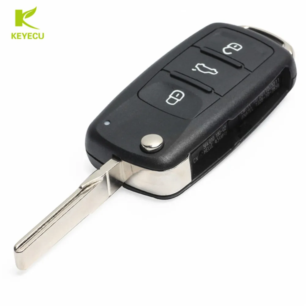 Флип накопитель KEYECU с 3 кнопками 434 МГц ID48 5K0 837 202 AJ для Volkswagen Beetle Golf Jetta Polo Passat Tiguan