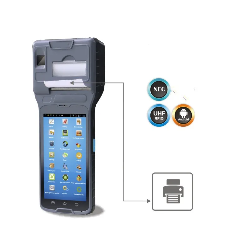 Terminal com Leitor de Rfid Sensível ao Toque de 5 Tela Polegadas Industrial Tablet Android Inteligente Impressora Pos Leitor Nfc Wifi 4g Ls550s Uhf 7 China terminal with printer Suppliers