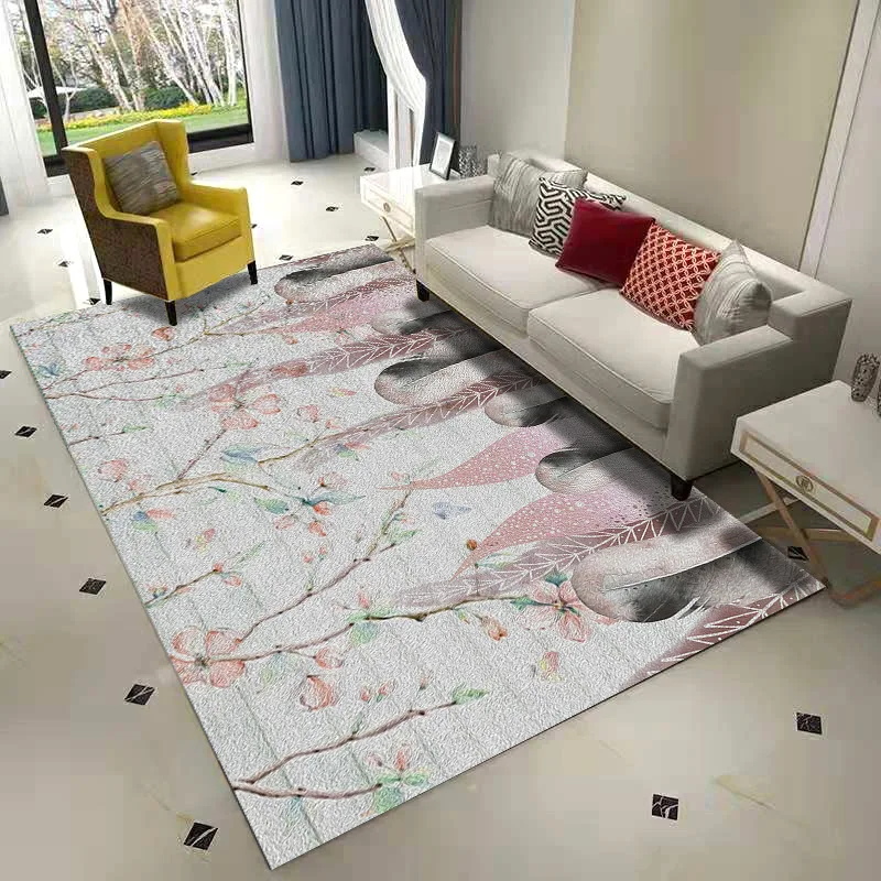 Скандинавские геометрические перьевые 3D ковры для гостиной спальни коврики для детской комнаты игровой коврик для ползания Диванный кофейный столик нескользящий мат - Цвет: 32